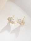 Xuhui brand light luxury copper plated with real gold and set with zircon 925 silver needle heart-shaped exquisite design fashionable stud earrings Application Scenario